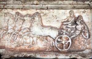 Ancient Greeks in chariot